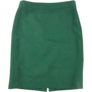 J Crew Factory Green Wool Pencil Skirt